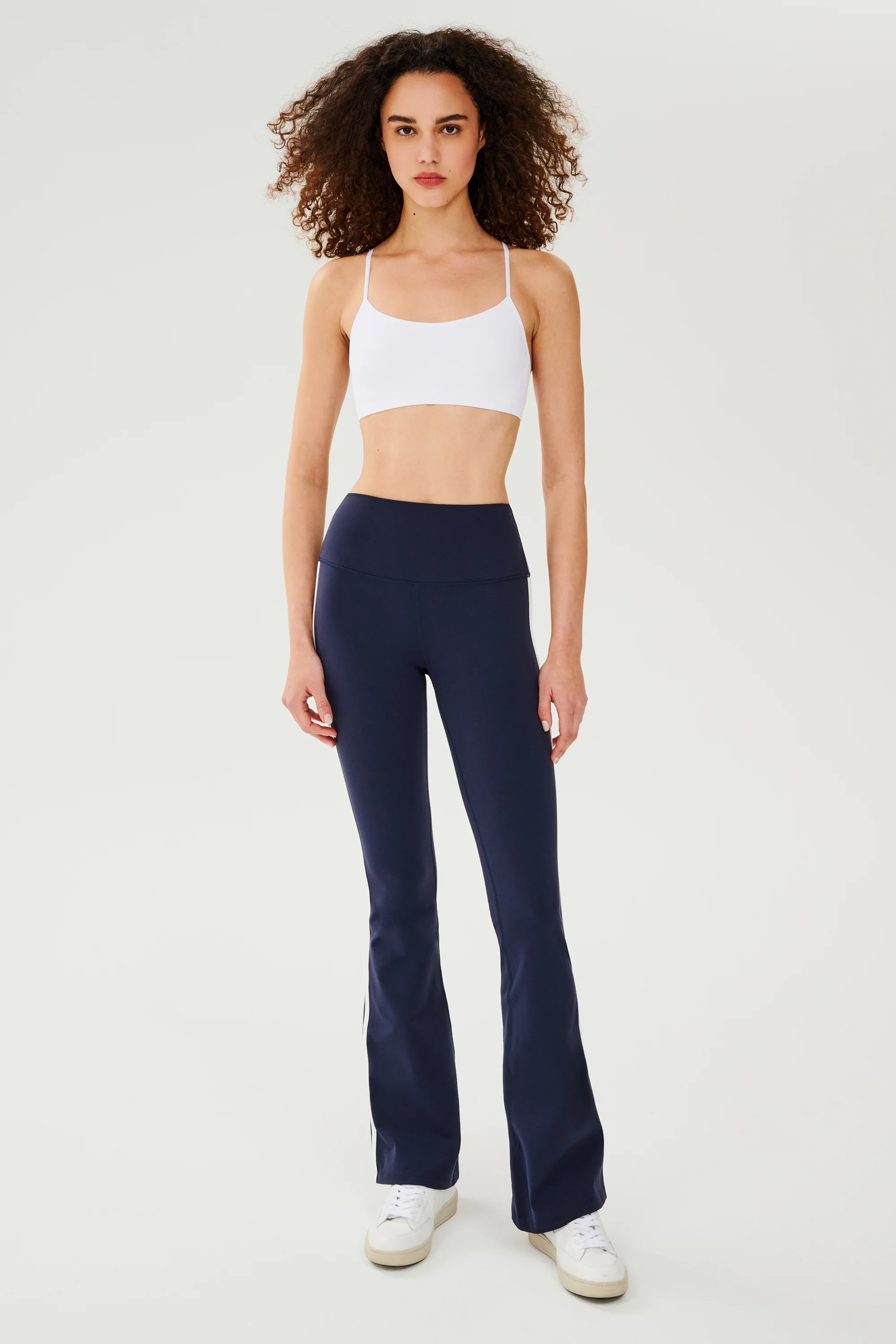 Raquel High Waist Flared Legging - Indigo/White - Image 4