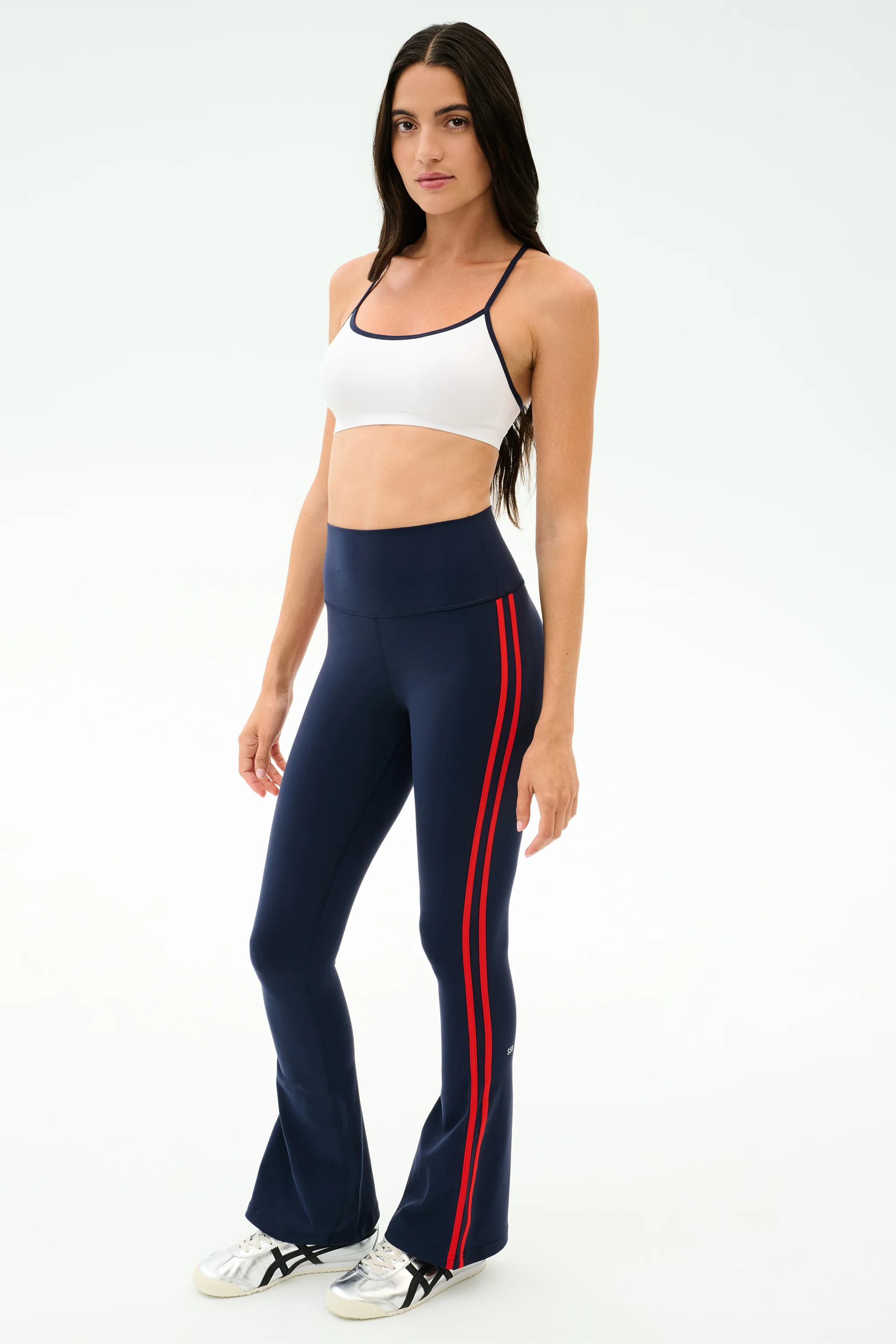 Raquel High Waist Flared Legging - Indigo/Lotus Red - Image 4