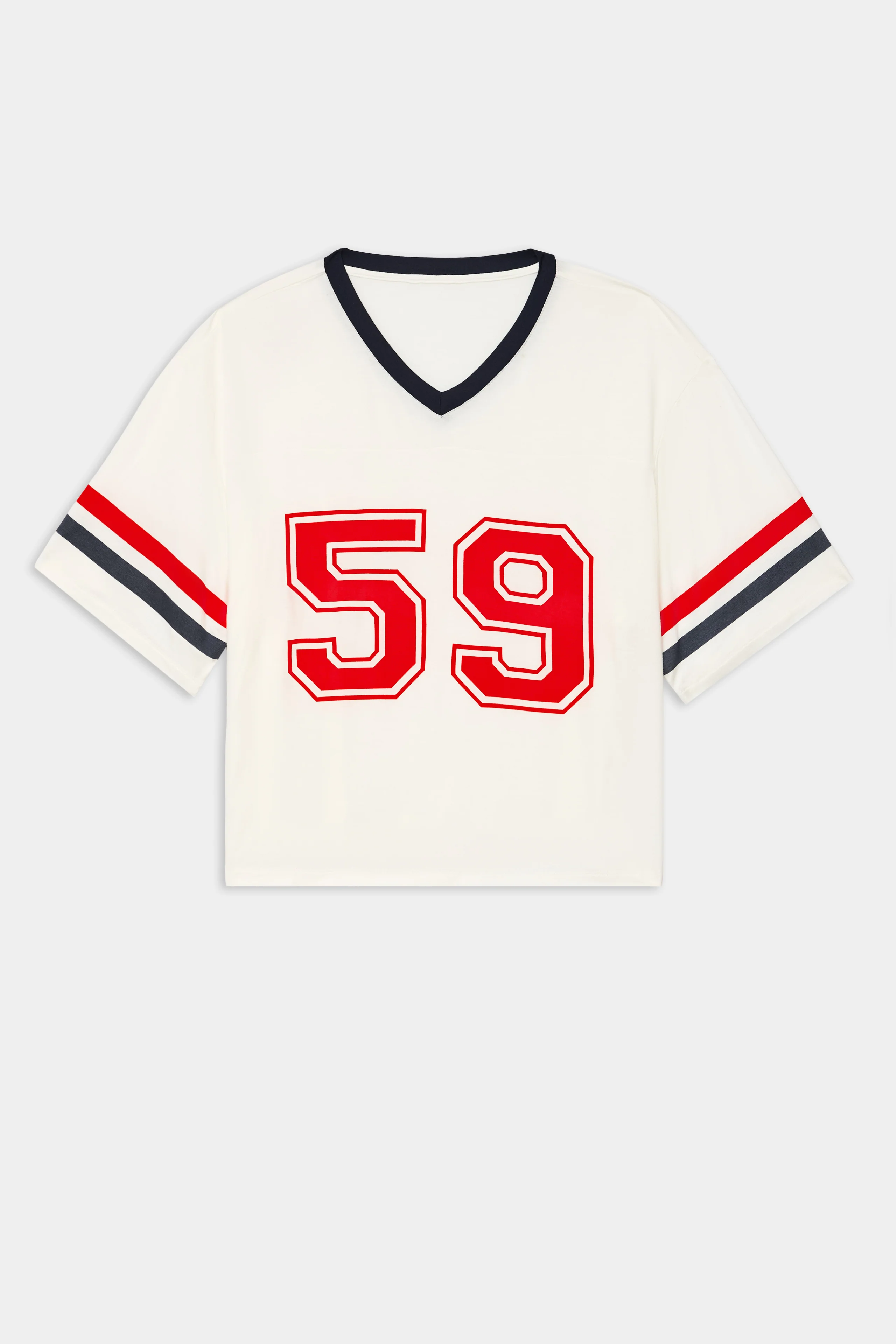 Rex Varsity Jersey V-Neck - White/59 - Image 7
