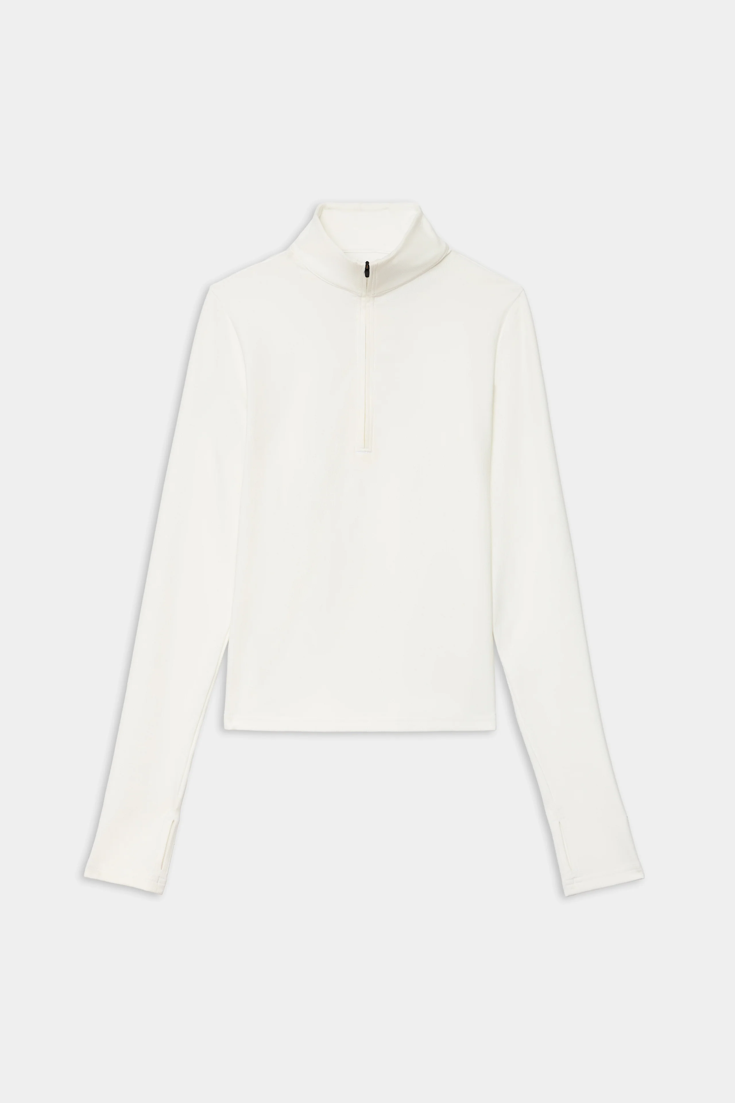 Stevie Active Rib Half Zip Waist Length - White - Image 7