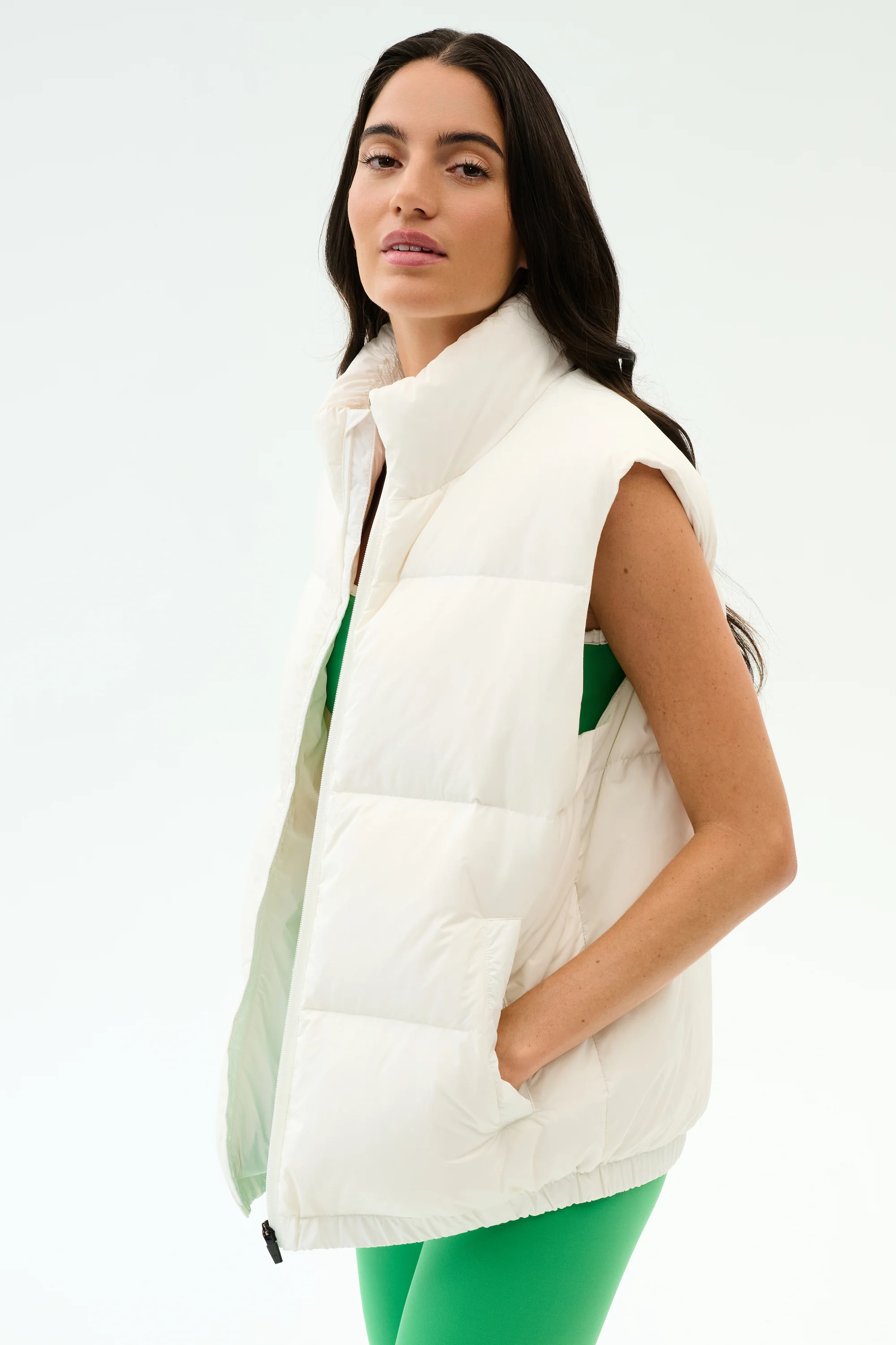 Summit Nylon Puffer Vest - White - Image 2