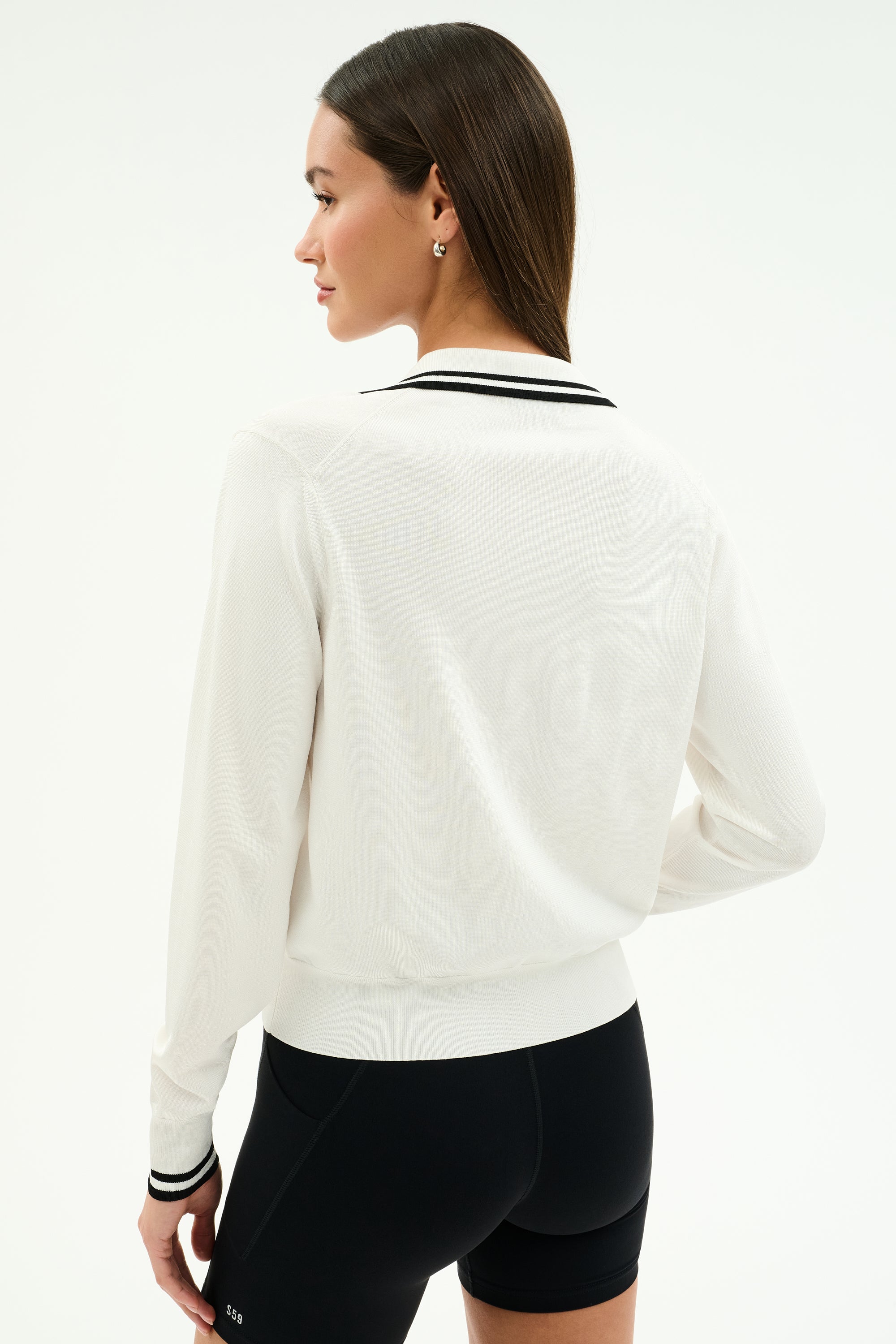 Taylor Knit Polo - White/Black - Image 3